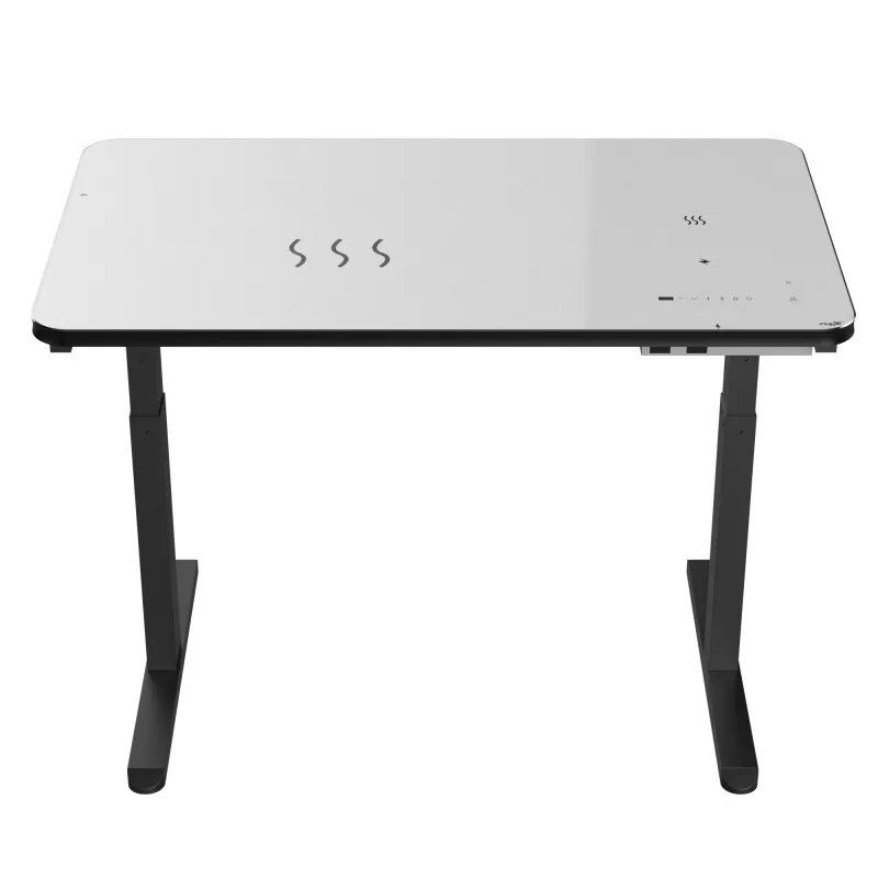 အနက်ရောင်ဖန်ဘုတ်နှစ်ခု dual-mooter လျှပ်စစ်ဓာတ်လှေကားစားပွဲ