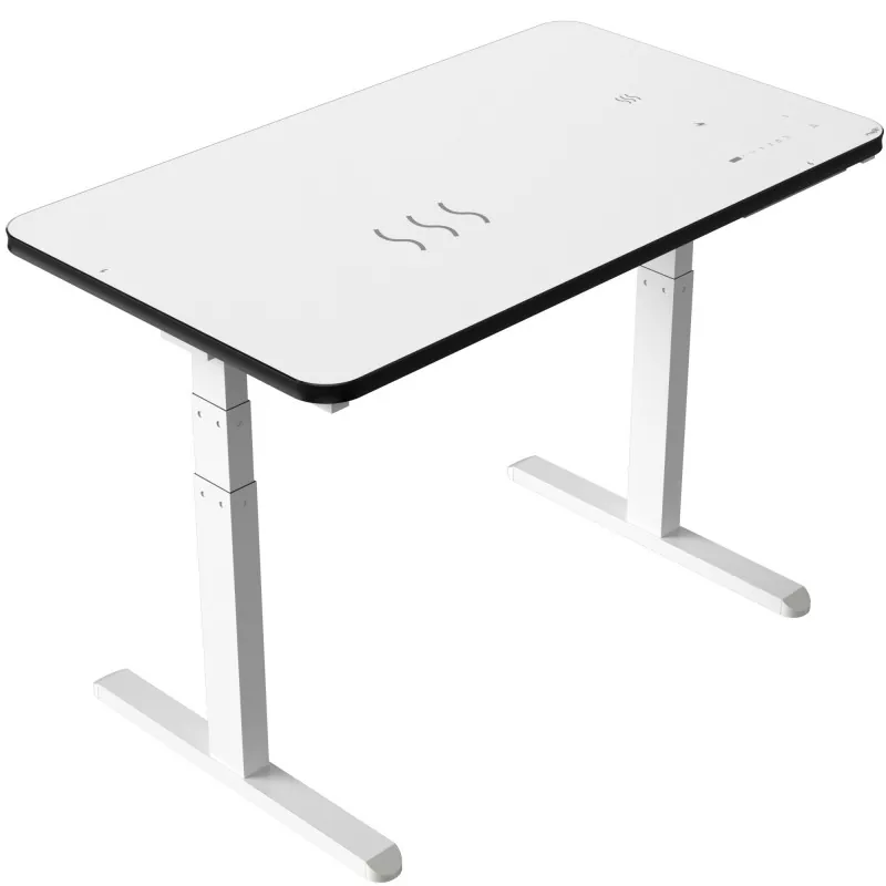 White Glass ဘုတ်အဖွဲ့ Dual Moot Dual Moon Electric Lifting စားပွဲ White Glass ဘုတ်အဖွဲ့ Dual Moot Dual Moon Electric Lifting စားပွဲ