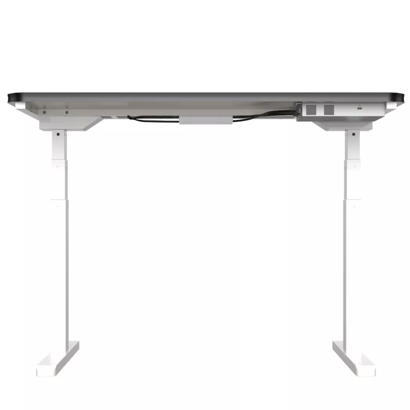 White Glass ဘုတ်အဖွဲ့ Dual Moot Dual Moon Electric Lifting စားပွဲ